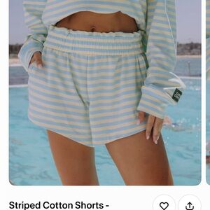 Daily Drills Striped Athletic Shorts - Lemonade and Mist